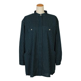のらSTYLE スタンドカラーロングシャツ ストライプドット／ナイトブルー (L～LLサイズ相当) 取寄品 ユニワールド NS-521 ( 農業 ガーデニング 収穫 選果 農業女子 )