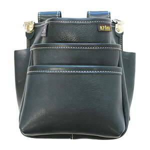 【WEB限定 ふくろ倶楽部 PREMIUM ARDEXモデル】 オイルヌメ 腰袋(大)3段 ネイビー ふくろ倶楽部 POD-31B