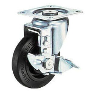 静音キャスター ナイロンホイールゴム車輪 自在式ストッパー付 車輪径 125 ハンマーキャスター 413BBS-FR125