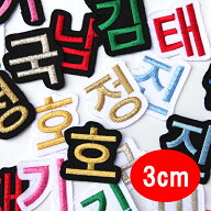 ハングル ワッペン 応援 グッズ 韓国/韓国語 アップリケ オーダーワッペン 刺繍 一文字 1文字 名前 企業/…
