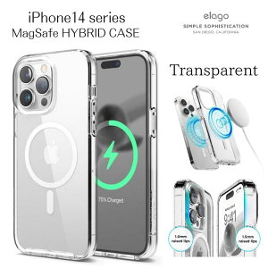 elago MagSafe�Ή� HYBRID CASE for iPhone14 14Plus 14Pro 14ProMax Transparent �}�O�l�b�g �ϏՌ� �܂����[�� �}�O�Z�C�t �G���S 14�@�V���v�� �N���A ���� ���^