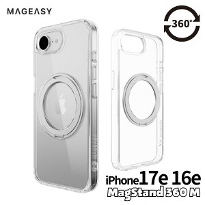 iPhone17e 16e MagEasy MagStand 360 M MagSafe �Ή� �X�^���h �����O�t 360�x��] �c �� �����P�[�X �N���A�P�[�X �N���A�J�o�[ �g�уJ�o�[ �ϏՌ��P�[�X �}�O�Z�C�t �l�C �V���v�� ������� �u�����h ����