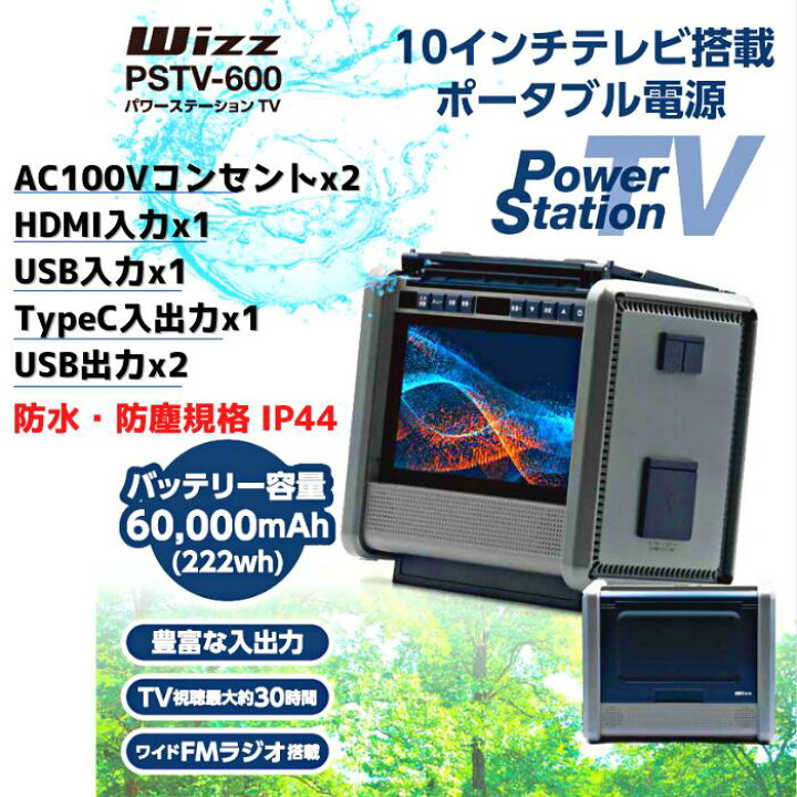 楽天市場】【安心！メーカー直送】Wizz PSTV-600 10インチテレビ 搭載 