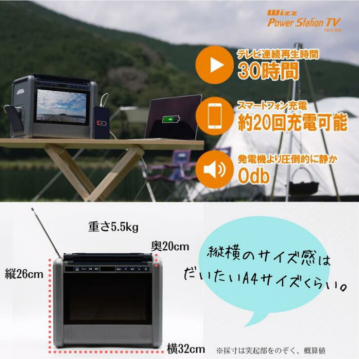 楽天市場】【安心！メーカー直送】Wizz PSTV-600 10インチテレビ 搭載 