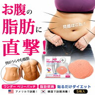【話題沸騰】ワンダー ベリーパッチ 5枚入 腹部用 貼るだけ ダイエット サポート パッチ シート お腹 ウ…