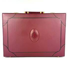 【中古】＼14日は大特価！最大12%OFF+P還元！／ カルティエ Cartier アタッシュケース ヴィンテージ マストライン ゴールド金具 ボルドー