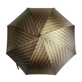 【中古】＼7日も超お買い得！最大14.5%OFF+P還元！／フェンディ FENDI 長傘 ズッカ柄 総柄 ユニセックス ゴールド 黒