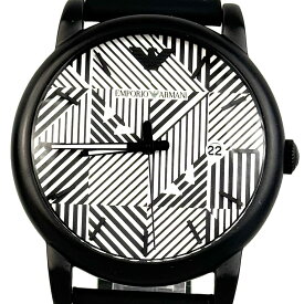 【中古】＼7日も超お買い得！最大14.5%OFF+P還元！／腕時計 メンズ エンポリオアルマーニ EMPORIO ARMANI AR-11136 クォーツ 白 デイト表示 革ベルト