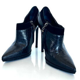 【中古】＼7日も超お買い得！最大14.5%OFF+P還元！／フィリッププレイン PHILIPP PLEIN ブーティ ショートブーツ 型押し クロコブラック 37