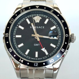 【中古】＼7日も超お買い得！最大14.5%OFF+P還元！／腕時計 メンズ ヴェルサーチ VERSACE ヘレニウム GMT V11 クォーツ 黒 デイト表示