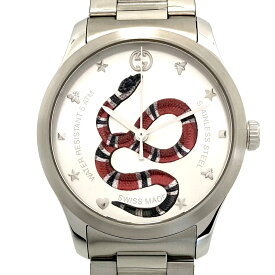 【中古】＼7日も超お買い得！最大14.5%OFF+P還元！／腕時計 グッチ GUCCI Gタイムレス 126.4 YA1264076 スネーク 蛇 モチーフ クォーツ シルバー メンズ レディース ユニセックス