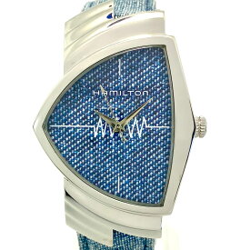 【中古】＼7日も超お買い得！最大14.5%OFF+P還元！／【美品・希少】腕時計 メンズ ハミルトン ベンチュラ H24411941 H244112 クォーツ ジーンズ 青 デニムベルト