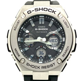 【中古】＼7日も超お買い得！最大14.5%OFF+P還元！／腕時計 メンズ カシオ G-SHOCK ジーショック ジースチール GST-W110-1AJF 電波ソーラー アナデジ 黒 ラバーベルト
