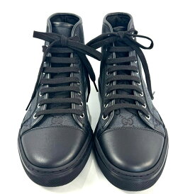 【中古】＼初売りSALE！最大13%OFF+P還元！／ 中古 靴 メンズ レディース グッチ スニーカー GGキャンバス 黒 5 24cm ユニセックス