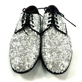 【中古】＼初売りSALE！最大13%OFF+P還元！／ 中古 メンズ 靴 ドルチェ&ガッバーナ ローファー ドレスシューズ スパンコール シルバー