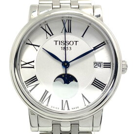 【中古】＼7日もお買い得！5%OFF+P還元！／中古 腕時計 ボーイズ ティソ TISSOT カーソン プレミアム T122223A クォーツ シルバー デイト表示 ムーンフェイズ