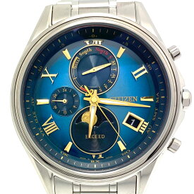 中古 腕時計 メンズ シチズン CITIZEN エクシード BY1020-61W H874-004JJ01 蛍火の夜 限定450本 ブルー エコドライブ ムーンフェイズ ルナプログラム チタニウム デイト表示