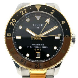 【中古】＼初売りSALE！最大13%OFF+P還元！／中古 腕時計 メンズ ティソ TISSOT シースター1000 T120852A クォーツ 黒 GMT デイト表示 300m防水