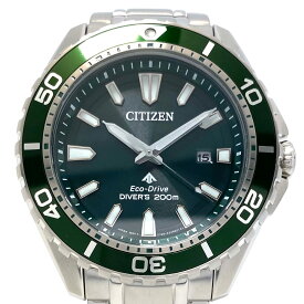 【中古】＼初売りSALE！最大13%OFF+P還元！／中古 腕時計 メンズ シチズン CITIZEN プロマスター ダイバーズ BN0156-13W E168-003FR07 エコドライブ 緑 デイト表示 200m防水