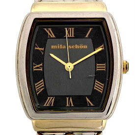 中古 腕時計 メンズ ミラショーン milaschon 黒 クォーツ ローマ数字 ヴィンテージ