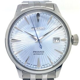 中古 腕時計 メンズ セイコー SEIKO プレサージュ Cocktail Time SARY161 4R35-01T0 自動巻 アイスブルー デイト表示 裏スケ