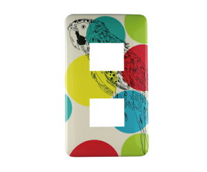 XCb`v[g(2p)RSECR / Switch plate (for 2 switches) Macaw
