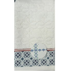 林タオル(Hayashi) バスタオル ホワイト&ブルー 約60×120cm 花かさね BJ702301 素材 綿100％ サイズ 織り・仕様 24 /2 先染めジャガード ポルトガル製 4548266444214