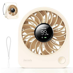 �y���XP2�{���ő�1,000�~OFF�N�[�|���zAecooly Chic 03 Portable Table Fan �e�[�u���t�@�� ����@ �x�[�W�� �u���b�N �z���C�g 5�i�K���� �X�}�[�g�f�W�^���\�� USB�[�d ���^ �y�� �����΍� �S3�F�y�y