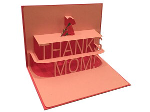 ポップアップグリーティングカード 母の日 Thanks Mom +カーネーション ピンク