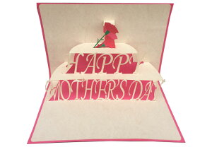 ポップアップグリーティングカード 母の日 HAPPY MOTHER'S DAY(パート2) +カーネーション ピンク