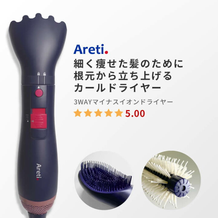楽天市場】【PT10倍】Areti アレティ ドライヤー 純セラミックプレート 