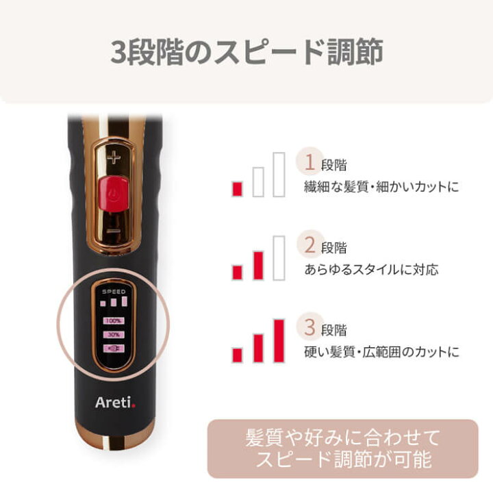 楽天市場】バリカン Areti アレティ コンパクト トリマー セルフカット 