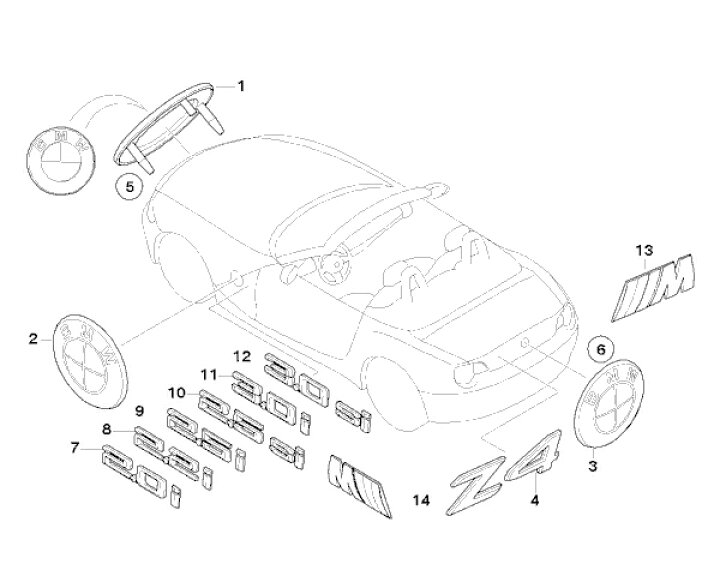 楽天市場】BMW純正部品（ドイツ直輸入） 70mm エンブレム セット Z4(E85 E86 E89フロント、E89サイド) 51147044207  : Areyss eDivision