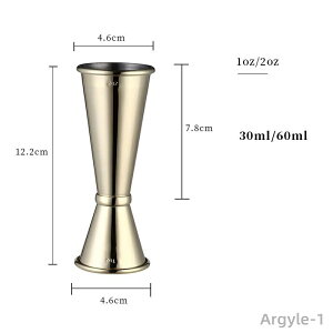 【送料無料】オンスカップ ステンレス鋼計量カップ ジガーカップ メジャーカップ カクテル 目盛り付き 30ml/60mlジガーカップ