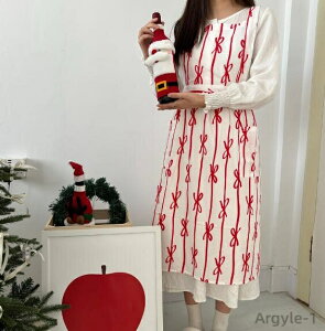 【送料無料】ナチュラル 可愛い おしゃれ 青 ブルー 赤 レッド 黒 ブラック 北欧 韓国 シンプル リボン ロング 3色 エプロン