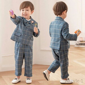 【送料無料】ベビー 子供 キッズ フォーマル スーツ こどもフォーマル服 子供スーツ ベビー用 スーツ 男子 男の子 スーツ チェック柄3点セット 長袖 春 秋80 90 100 110 120