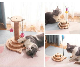 猫 おもちゃ ボール回転盤 木製 ペット遊び道具 運動不足解消 ストレス発散 知育玩具 ネコ