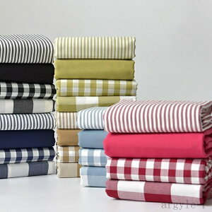 【送料無料】レッド ブルー グリーン カーキ ネイビー 無地 ストライプ チェック柄 色織り 布地 布 生地 カンバス 1m単位 140cm幅