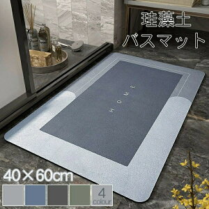 【送料無料】バスマット 珪藻土 ソフト 吸水マット 40×60cm 玄関マット 北欧 おしゃれ 速乾 珪藻土バスマット 洗える 室内 滑り止め 長方形 お風呂マット 滑り止め マット