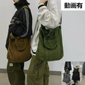 【送料無料】ショルダーバッグ 男女兼用レディース 洗い キャンバス 2way バッグ コットンキャンバス 綿 ワンウォッシュ デニムライク 帆布