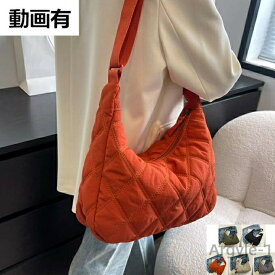 【送料無料】キルティング ショルダーバッグ レディース メンズ キルト トートバッグ バッグ 斜め掛け オシャレ 軽い ふわふわ 嵩高綿