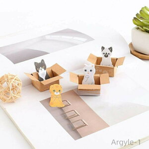 【送料無料】ミニサイズ メモ帳 箱付き 付箋 飾る マーカーシール 子猫 メモシール ネコ付せん 猫 かわいい