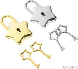 【送料無料】小さなロッカーの鍵 鍵でロックする 星型のロック 日記ロック 貯金箱のロック 宝箱の鍵 宝石箱ボックス 南京錠