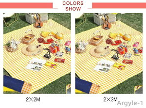 【送料無料】レジャーシート ピクニックシート ピクニックマット アルミ 防水 収納 折りたたみ 厚さ2.5mm チェック柄 イエロー 運動会 ピクニック 敷物 シート 公園 海 花火大会 軽量 旅行