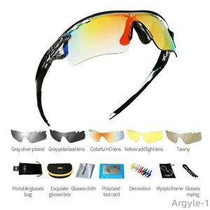 【送料無料】近視フレーム 5レンズ 眼鏡 ゴーグル 女性 男性 自転車サングラス スポーツ アウトドア 自転車 サイクリング 偏光メガネ