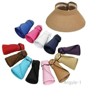 【送料無料】旅行 UVカット 女性用 紫外線対策 リボン サンバイザー 帽子 つば広 レディース ストローハット ハット 折りたたみ 麦わら帽子