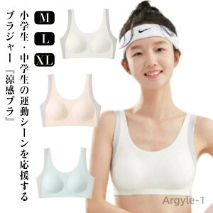 【送料無料】インナー ブラジャー 2枚セット スポーツブラ 中学生 吸汗速乾 ジュニアブラ 女の子 冷感 下着 シームレス ハーフトップ パッド付き ノンワイヤー スポブラ 揺れない