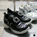 ロゴ有り ビジュー スニーカー レディース きれいめ ブランド えーあい 白 黒 厚底 通勤 通学 キラキラ ダッドスニーカー メッシュ 派手 エナメル 靴 シューズ 歩きやすい 疲れない 履きやすい 軽い 可愛い おしゃれ カジュアル 通気性 蒸れない 韓国 ファッション