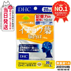 【賞味期限2028/03】ディーエイチシー DHC イチョウ葉 脳内α アルファ 20日分 60粒 機能性表示食品 サプリメント 健康食品 健康サプリ 認知機能 記憶力維持 1/2/3/5個 送料無料