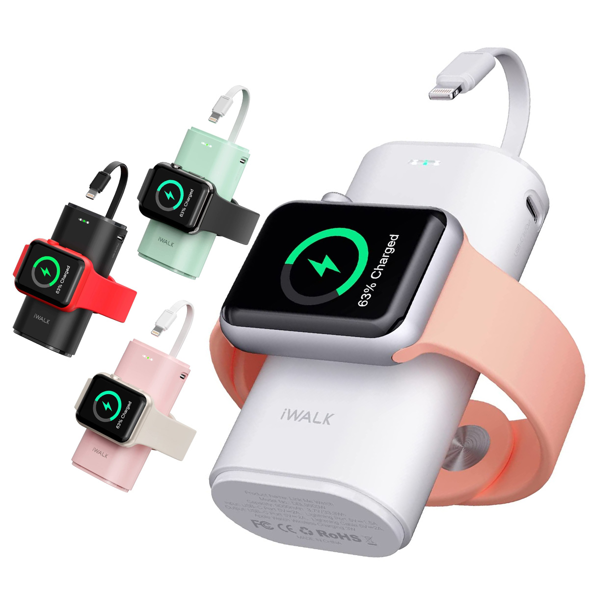 楽天市場】【二個限定】iWALK Apple Watch充電器 モバイルバッテリー ...
